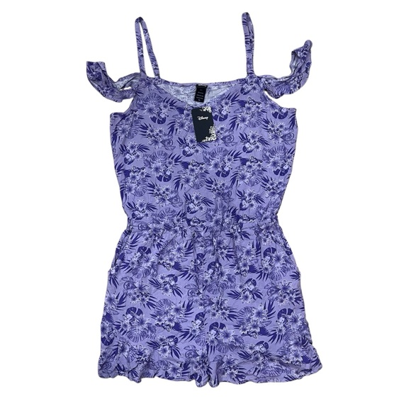 NWT Disney The Little Mermaid Ariel Off Cold Shoulder Romper - Picture 2 of 9